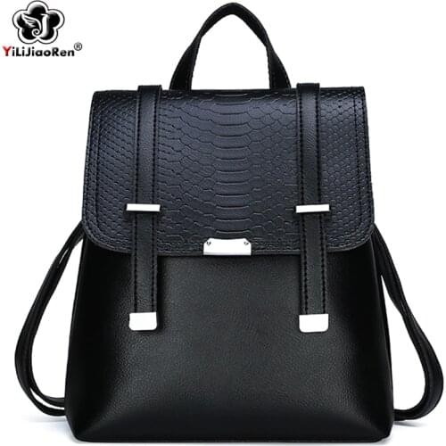 Fashion Alligator Backpack Women Shoulder Bag Leather Backpacks For Women Travel Bag Large Capacity School Bags For Teenage Girl