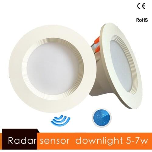 Radar Motion Sensor LED Downlight 5W 7W Round Recessed Lamp 90-260v 110/220V Led Bulb for living room study bedroom aisle Indoor