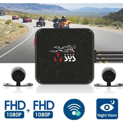 VSYS D6WL/D6RL Dual Motorcycle Action Camera Recorder DVR Front & Rear View Waterproof Motorbike Dash Cam Black Night Vision Box