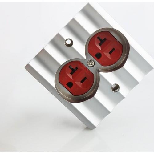 Viborg VM02G Pure Red Copper Gold Plated US AC Power Receptacle Wall Outlet Copper Socket 20A 125V AC