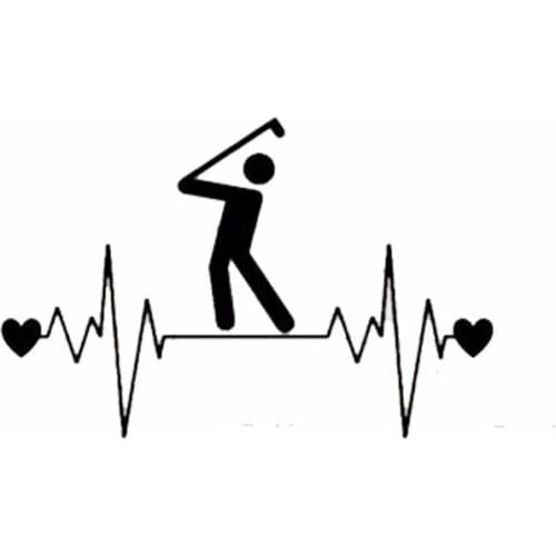 8" Wide Golf Heartbeat Lifeline Funny Vinyl Decal Sticker Car Stickers Window