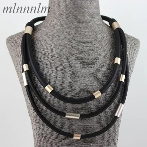 Office Lady jewelry series women handmade Pipe retro soft foam aluminum tube necklace is lucky necklace