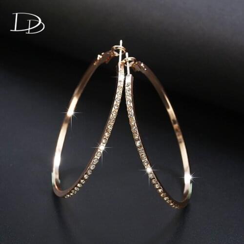 Rose 585 gold color big womens long Earrings fashion jewelry accesories 2019 kolczyki damskie boucle d'oreille femme