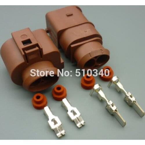 1 Set 2 Pin Female And Male for VW Sealed Automotive Waterproof Connectors Plug Socket With Pins And Rubber Seals