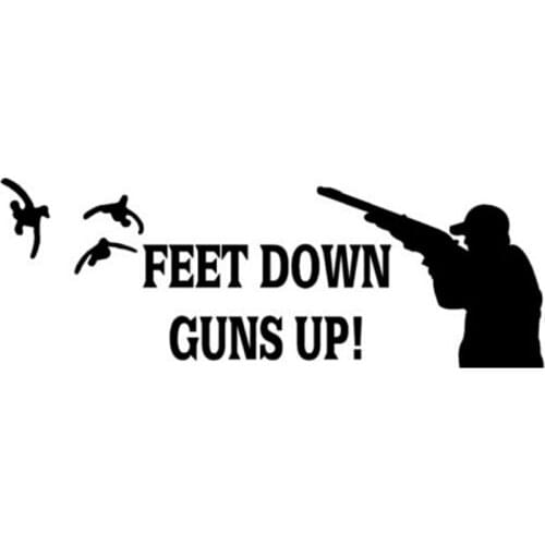 16.5cm*5.8cm Feet Down Guns Up Car Styling Vinyl Decal Hunting Fashion Personality C5-0160