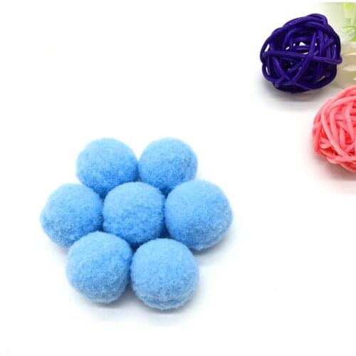30pcs 1" 25mm Sky blue Pompom Fur Craft DIY Soft Pom Poms For Children Toys Cellphone Wedding Home Decoration Accessories