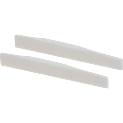 Musiclily Pro 73.66mm Compensated Acoustic Guitar Bone Saddle for 6 String Martin Style, Ivory (Set of 2)