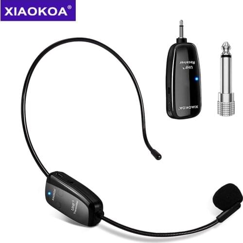 Wireless Microphone Headset UHF Wireless Mic Headset and Handheld 2 in1 160 ft Range for Voice Amplifier, Stage Speakers, Teach