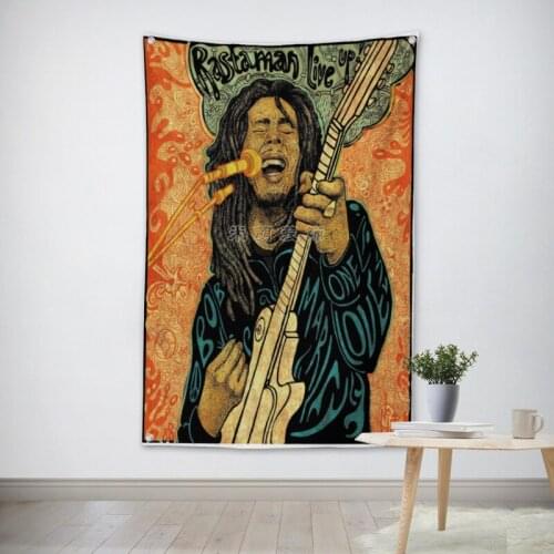 BOB Marley Reggae Music Band Team Logo Cloth Poster Banners Four-Hole Flag Dormitory Bedroom Wall Decoration