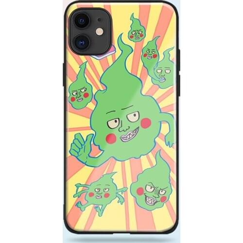 Ekubo dimple mob psycho anime soft silicone tempered glass For iPhone SE 6 6s 7 8 Plus X XR XS 11 Pro Max phone case cover shell