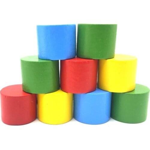 4 Pcs/Set DIY Cylinder Chess Pieces Funny Card Game Education Accessories 4 Colors Wooden Games