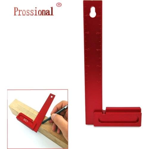Woodworking Aluminum Alloy 200mm Woodworking Square Hole Positioning Metric Measuring Ruler Carpenter Scriber