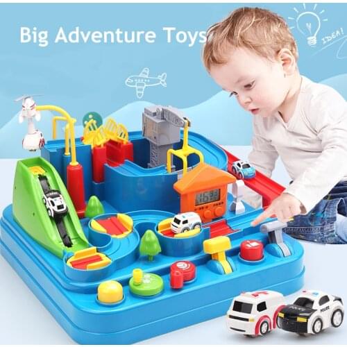 Children Rail Car Toys Racing Train Tracks Adventure Manual Cars Table Game Puzzle Toys for Kids House Play Game Gift