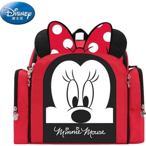 Disney Mickey Minnie Diaper Bag Cute Backpack Mommy Bag Outing Portable Stool Backpack Multifunctional Large Capacity Handbag