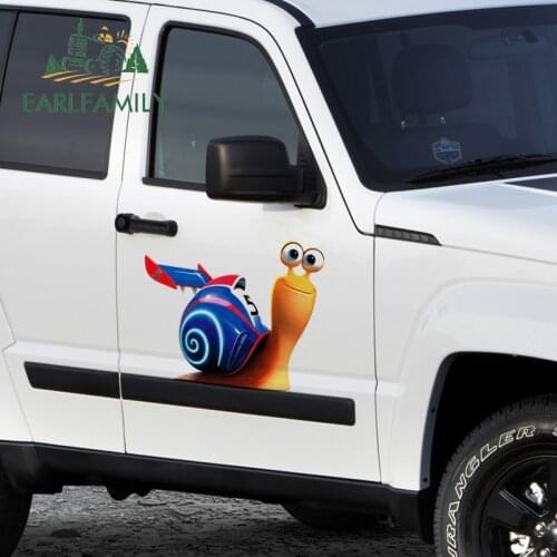 EARLFAMILY 43cm x 34cm Big Funny Car Stickers for Turbo Snail Anime Decals Door Hood Decor Waterproof Vinyl Car Accessories