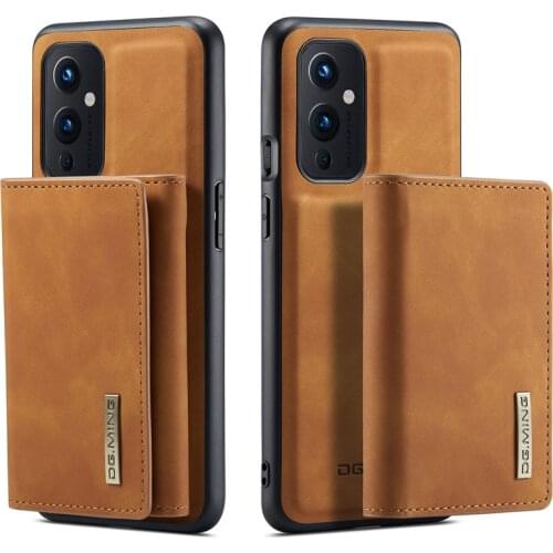 2in1 Magnetic Phone Cases For OnePlus 9 EURO US Version With Detachable Wallet Card Slots Support Wireless Charging