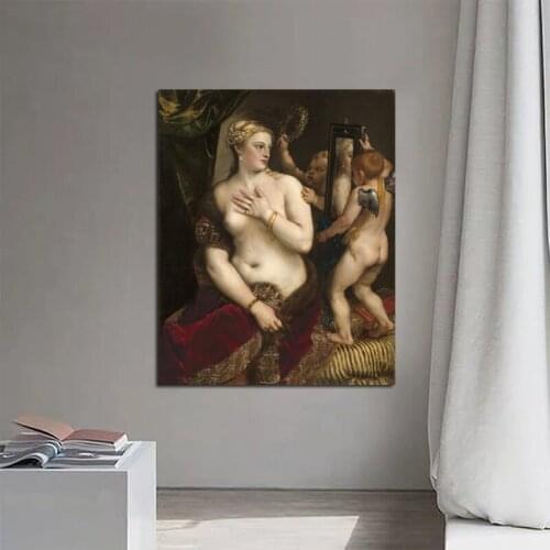Tiziano Vecellio Woman And Child Canvas Painting Print Living Room Home Decoration Modern Wall Art Oil Painting Posters Pictures
