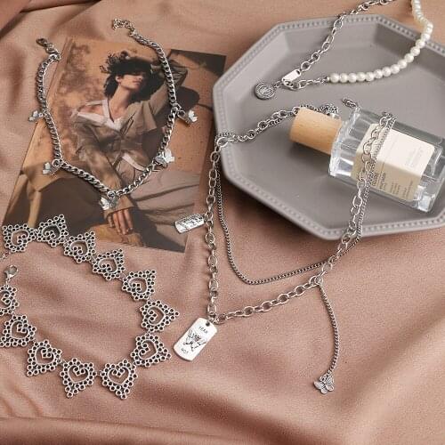 KINFOLK Punk Retro of Exaggerated Thick Chain Necklace Double Personality Chain Neck Short Chain Jewerly 2021 Accessories