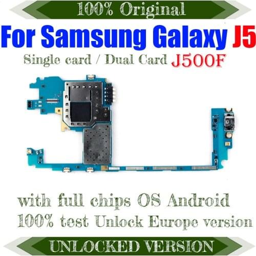 Single Dual SIM Original Motherboard For Samsung Galaxy J5 J500F 100% Unlocked Mainboard With Full Chips Android OS Logic board
