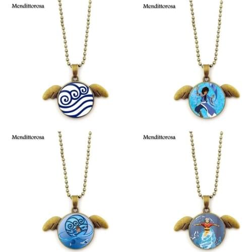 Mendittorosa Avatar the Last Airbender Bronze Plated Statement Necklace Handmade Angel Wings Necklaces For Women Fashion Jewelry