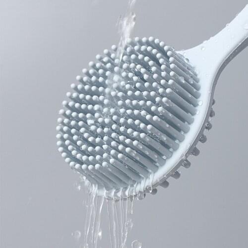 Multifunctional Silicone Brush Body Long Handle Double-Sided Bath Shower Brush Back Massage Exfoliation Wisp Body Scrub Brush