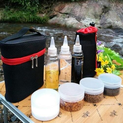 7Pcs Camping Cookware Set Outdoor Camping Storage Container Tableware Seasoning Cans Condiment Oil Bottles Camping Utensils
