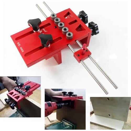 Log Tenon Hole Punch Combo 3 in 1 Drilling Guide Kit High Precision Dowel Jigs Kit Drilling for Furniture Fast Connecting