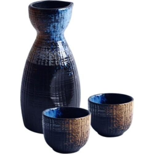 35-250ml Japanese Classical Sake Wine Set Ceramic Art Wine Pot Wine Cup Festival Day Vodka Shudder 1 Hip Flask 2(4) Cups Gift