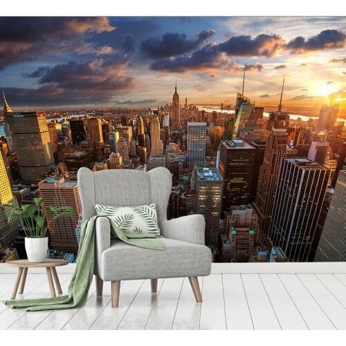 Bacaz American Empire State Building Wallpaper Murals Scenery for Living Room Sofa Background 3D Mural Wall paper 3d stickers