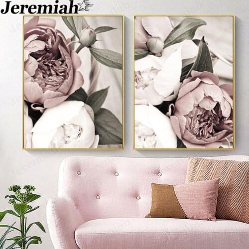 Nordic Retro Flower Canvas Poster Scandinavian Flower Painting Wall Art Modern Living Room Home Decoration