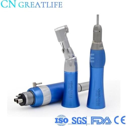 NSK Style Colorful Blue 2 Holes 4 Holes Dental Air Turbine Air Motor Straight Contra Angle Set Dental Low Speed Handpiece