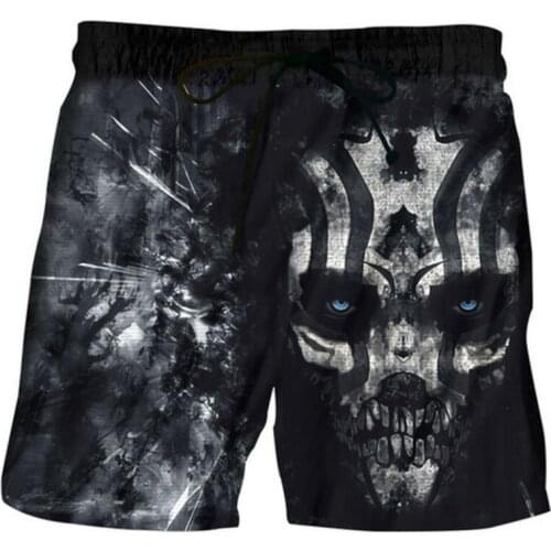 Beach sports swim shorts homme Beach Pants men fast dry personality skulls print loose Sweatpants Bathing Suit Trunks 2020