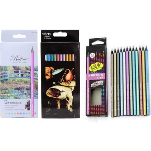 Pro 12 Colors Metallic Non-toxic Drawing Pencils Drawing Sketching Finest Hot 27#20
