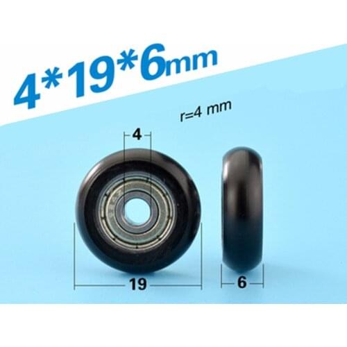 [R0419-6]10PCS Free Shipping 624zz deep groove ball bearing wheel 4*19*6 round type DIY minisize wheel pulley 0419R 0419T