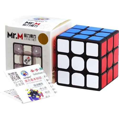 Sengso Mr.M 3x3 Magnetic Magic Cube Stickerless Black Shengshou Mr M 3x3x3 Magnets Speed Cubo Magico Toys For Children Kids