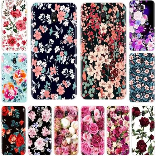 Silicone Case For Xiaomi Redmi 8a Full Protection Soft Flowers Tpu Back Cover On Redmi 8a Bumper Hongmi 8a Phone Shell Bag Coque
