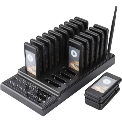 20 Channels Restaurant Pager Waiter Calling System Wireless Paging Queue System Pager System for Restaurant Guest Paging System