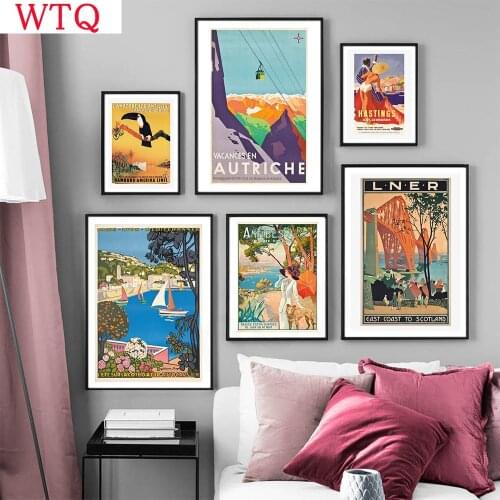 Modern Retro Canvas London Scotland Railways Advertising Poster East Coast Painting Wall Art Fine View Picture Livingroom Decor