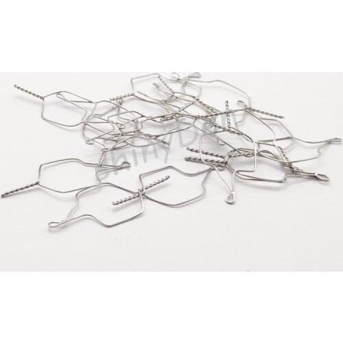 100pcs Dental Orthodontic Kobayashi Wire with Joint Hook 012 Ortho Preformed Ligature Wire Twisted End Wire Kobayashi Ties