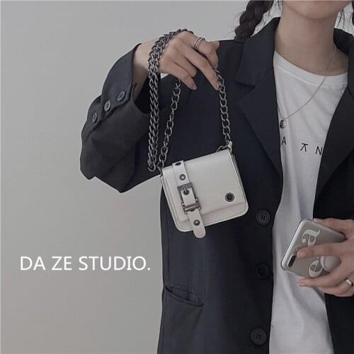 Black/White Cute & Cool Mini Lipsticks Phone Crossbody Bags Womens Designer Brand Small Key Money Square Chain Leather Bags