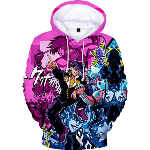 3D Print Hoodies Men/Women Comic JOJO Hip Hop Sweatshirt Harajuku Tops Hooded Boys/Girls JOJO Streetwear Pullovers