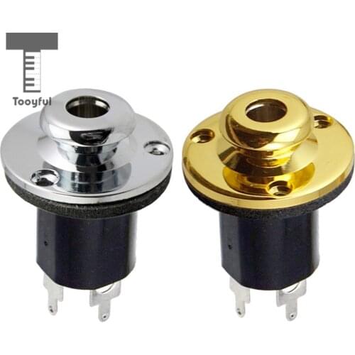 Tooyful 1/4' Guitar Bass Equalizer Jack EQ Preamp End Pin Output Input Socket Silver & Gold