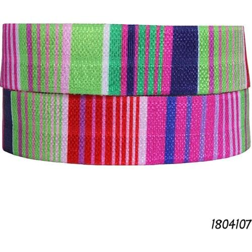 High quality 5/8" rainbow gradient elastic ribbon, 50 yards ombre fold over elastic foe for hair accessories