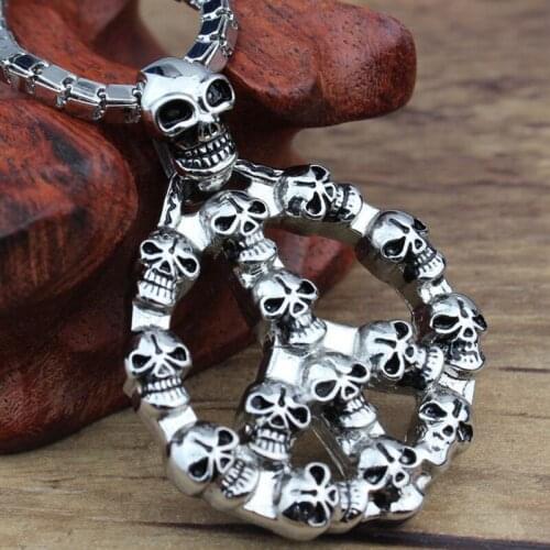 Punk Stainless Steel Jewelry with Pendant Men Stainless Steel Chain Skull Cross Pendant Necklace Chain