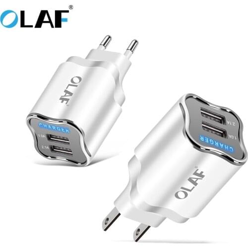 EU/US Plug USB Charger 5V 2.1A Wall Adapter Mobile Phone Charger For Samsung S9 S10 Xiaomi Tablet Portable usb phone charging