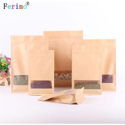 100pcs Nuts roasted bags, frosted windows, eight sides sealed paper bags, self sealed bags, dried fruits, candy, biscuits, bags