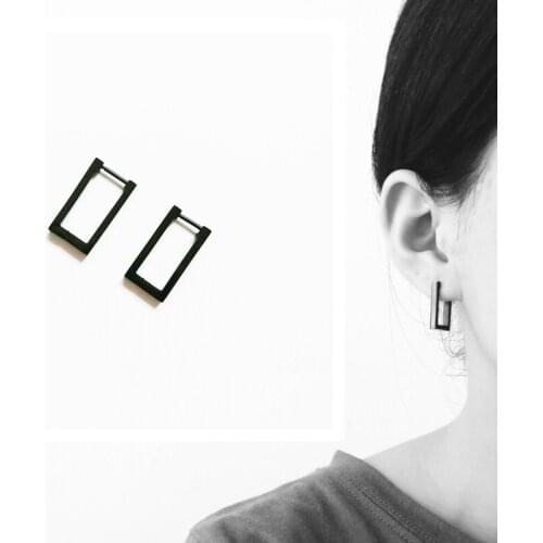 2019 Fashion Classic Punk Rectangle 316L Stainless Steel Men Women Lovers Couple Ear Rose Gold drop Dangle Earrings