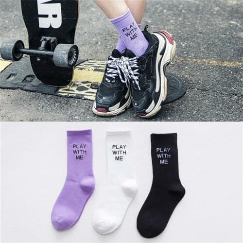 Women Letter Vintage Patterned Harajuku Socks Fashion Funny Skateboard Cool Socks For Female Casual Cotton Short Hipster Sox