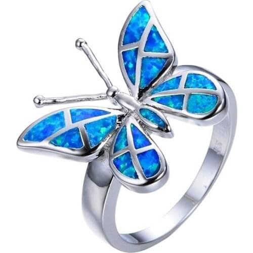 2019 New Fashion Butterfly Zinc Alloy Lovely Ring female Vintage Jewelry for Women Wedding Party Rings