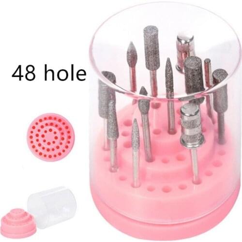 1 Set 48 Holes Nail Drill Bits Holder Stand Display Tool Drill Bit Organizer Box Container Manicure Accessories Dropshipping 40